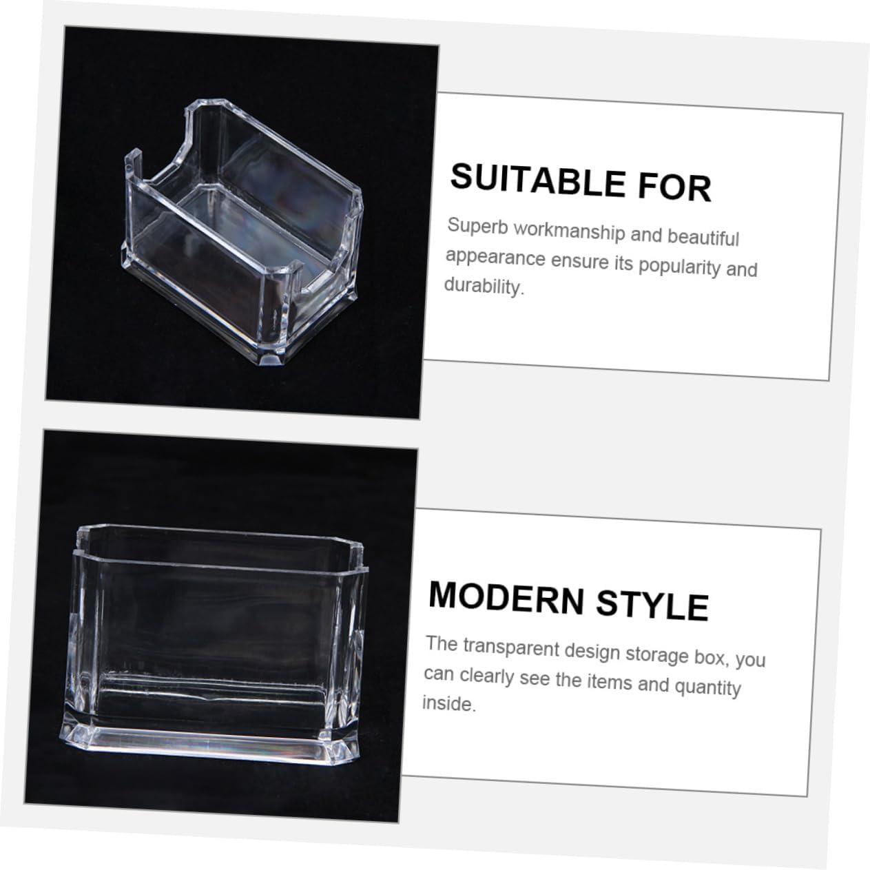 6pcs Acrylic Tea Bag Holder Condiment Storage Box for Tea Bags Sugar Packets and Small Snacks and Versatile Organizer for Home Office Cafe and Restaurant