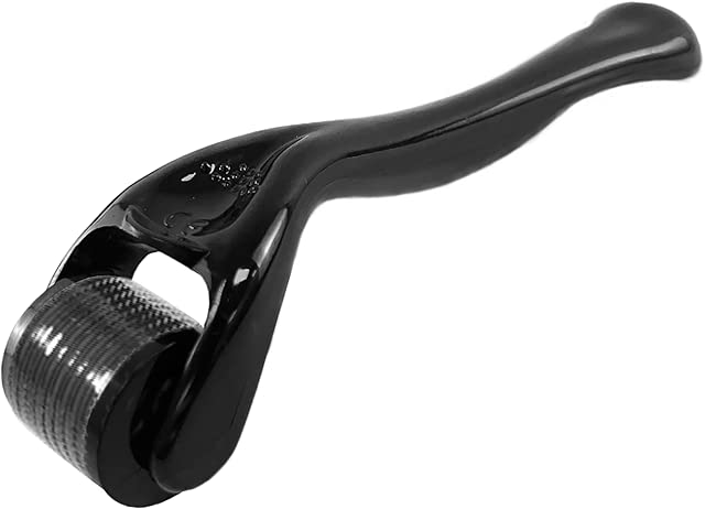 Derma Roller Microneedling Roller for Face, Includes Storage Case - 0.25mm, (Black)