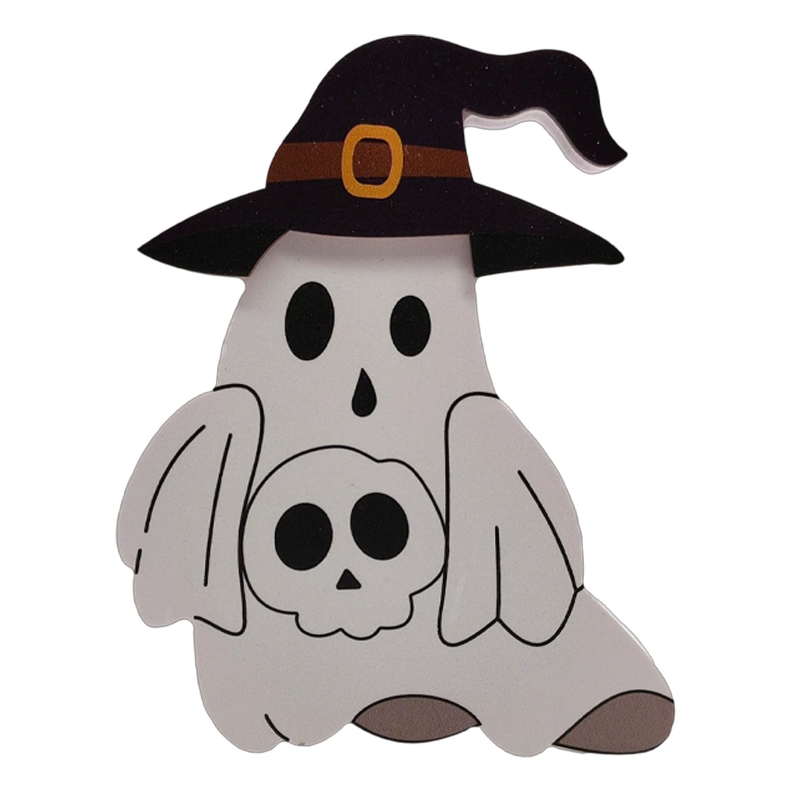 Virelynx Halloween Ghost Table Sign, Wooden Spooky Ornament for Tray