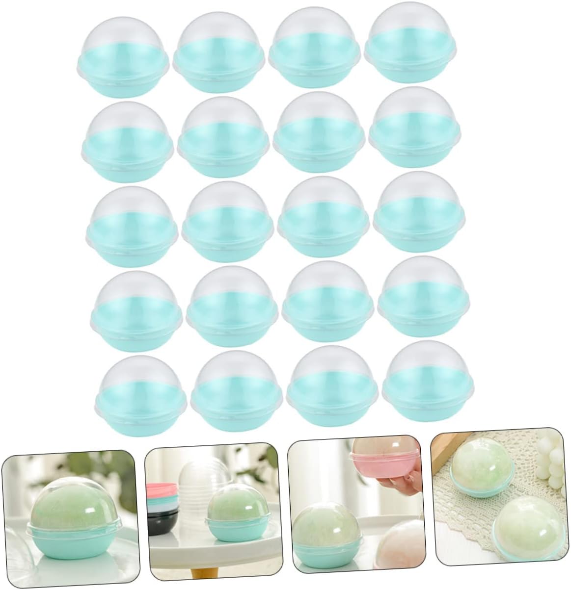 Ipetboom 50Pcs Transparent Dome Dessert Packing Boxes for Egg Yolk and Small Lightweight Treat Wrapping Containers for Home Baking and Shops