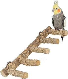 Bird Ladder Perch Cage Nature Wood Stand Parrot Chew Toy for Small Medium Parrot Animal