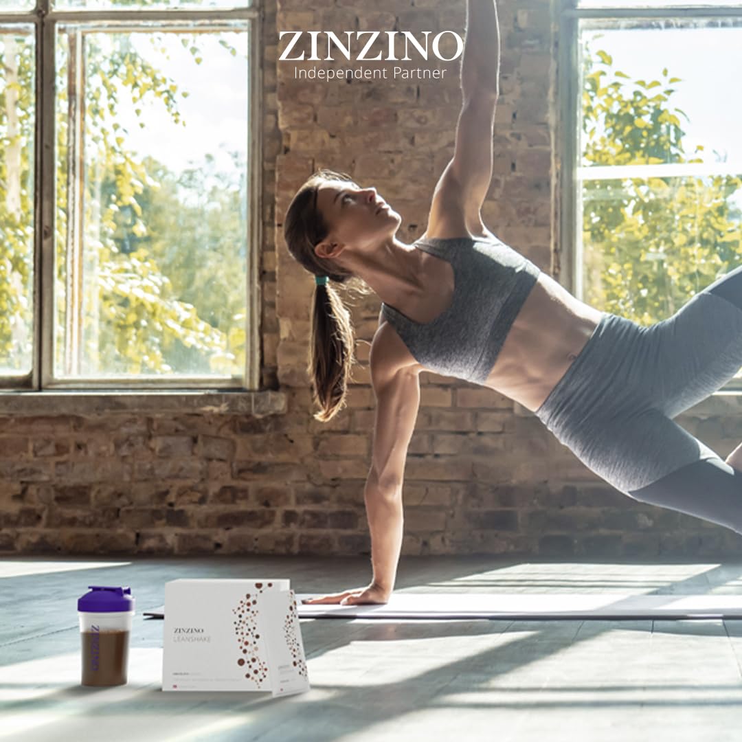 ZinZino LeanShake dietetyczny shake odchudzający - wieloskładnikowy proszek białkowy - błonnik - pokarm do picia - zamiennik posiłku - shake proteinowy - 231 kcal w porcji czekoladowy