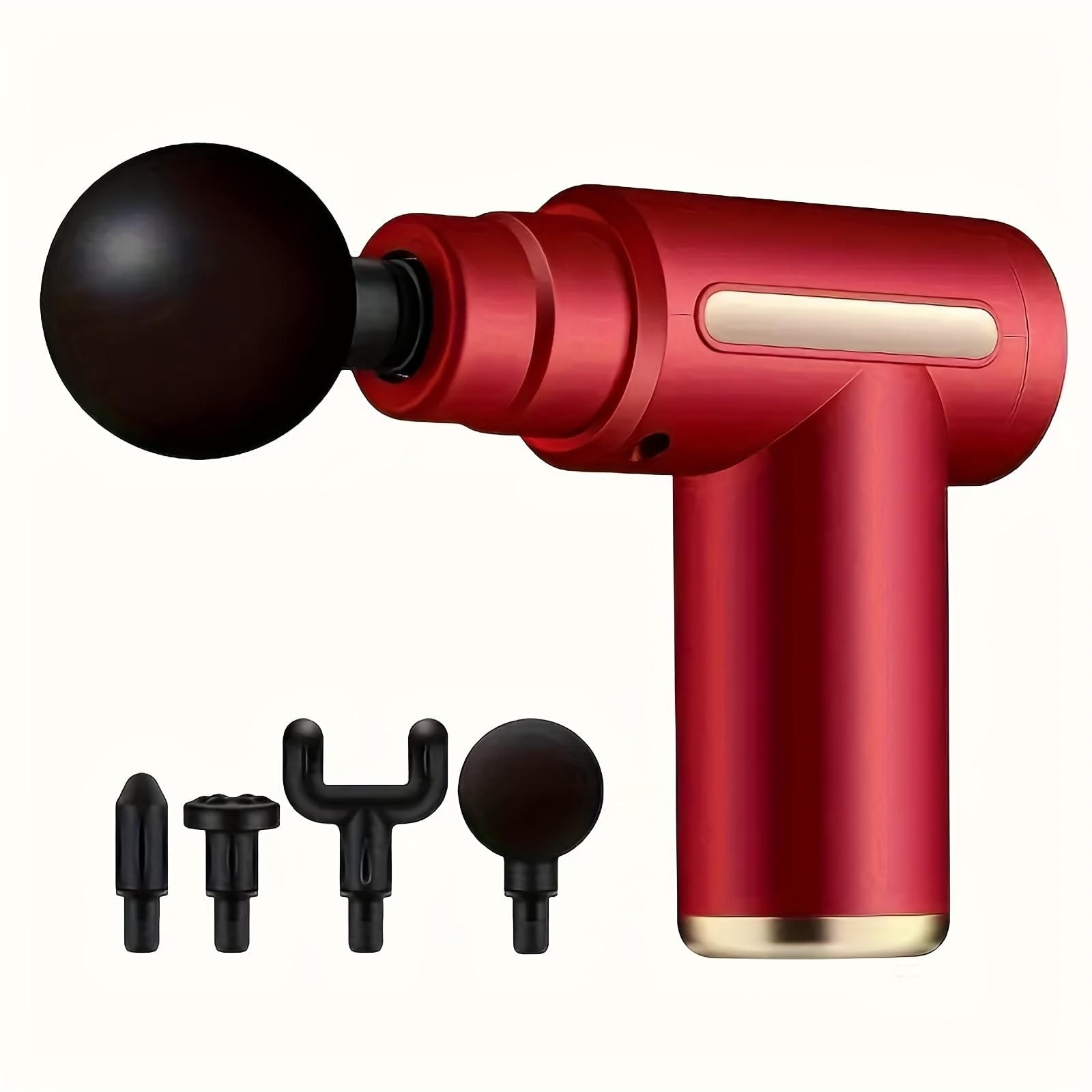 1pc Fascia Electric Massage Gun - Deep Tissue Tapping. Portable Handheld with Ultra-Quiet Brushless Motor, Speed Control. Relieves Muscle Tension. Suitable for Use in Sports Gyms. (red)