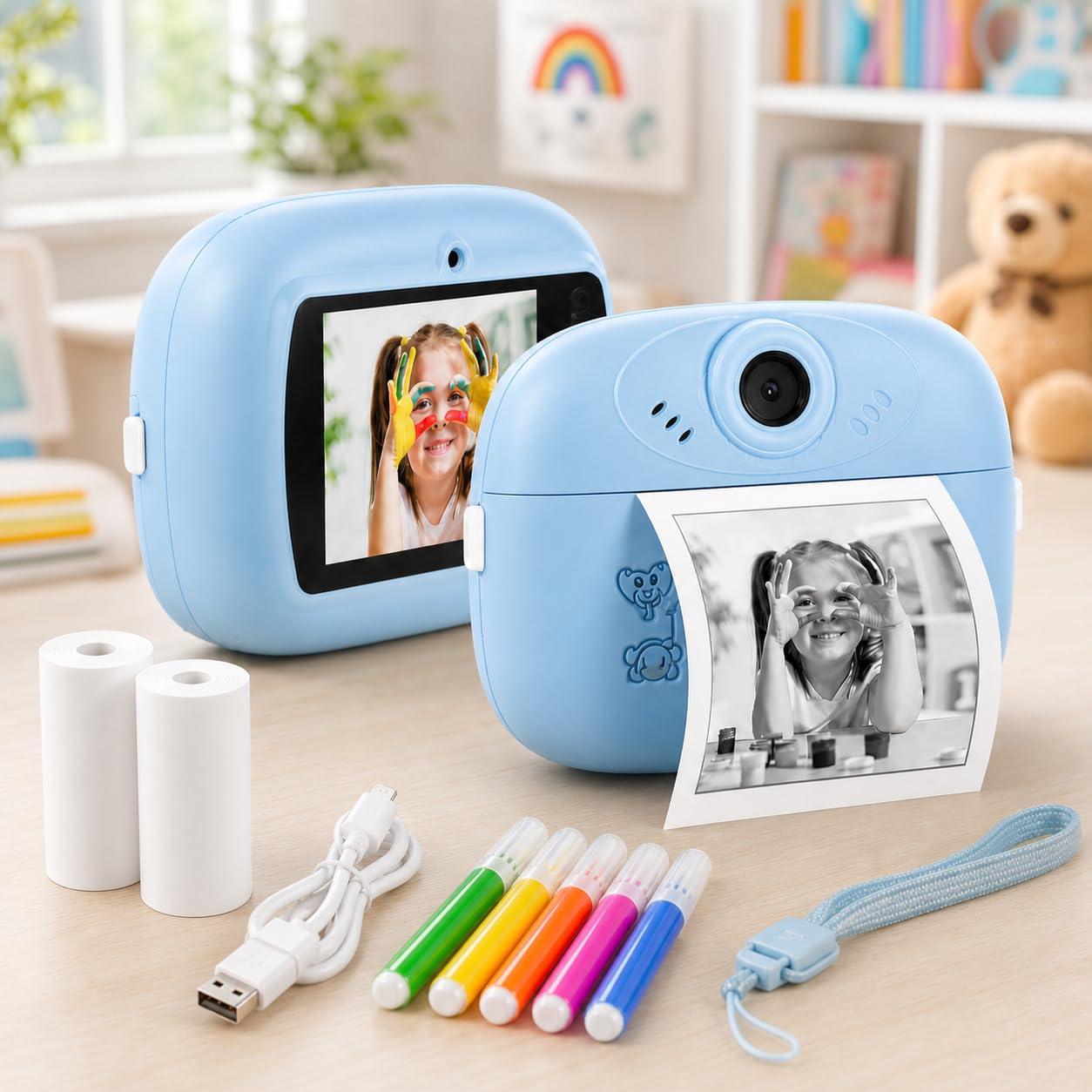 ELECRANGE Mini Camera Printer – Inkless Bluetooth HD Photo Printer | Click & Print Instantly | Compatible with Android & iOS | 2 Paper Roll & Lanyard | Print Pictures & Labels | Best Gift for Kids-image-26