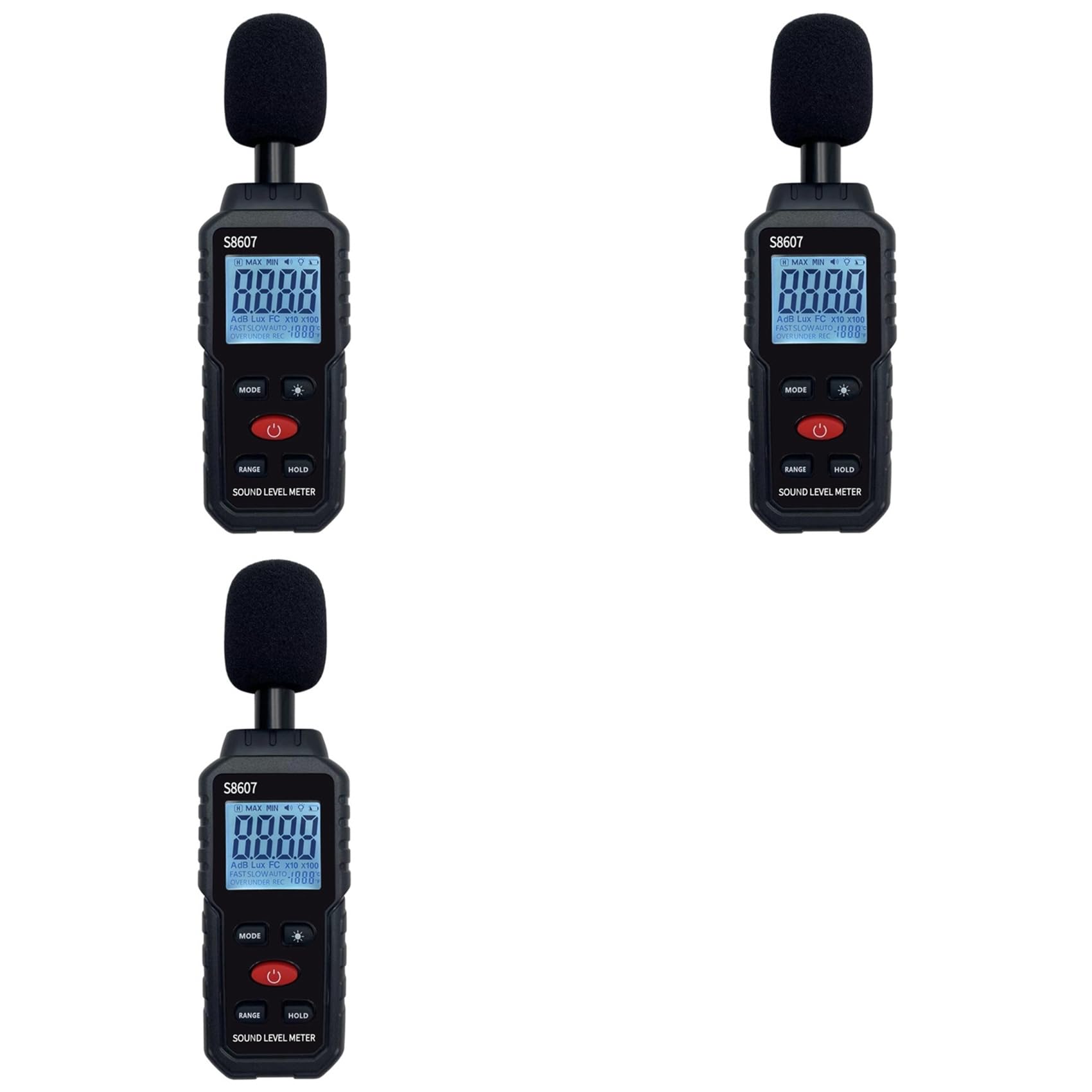 3X Digital Sound Level Noise Meter Measurement 30-130DB DB Decibel Detector Audio Tester Metro Diagnostic Tool