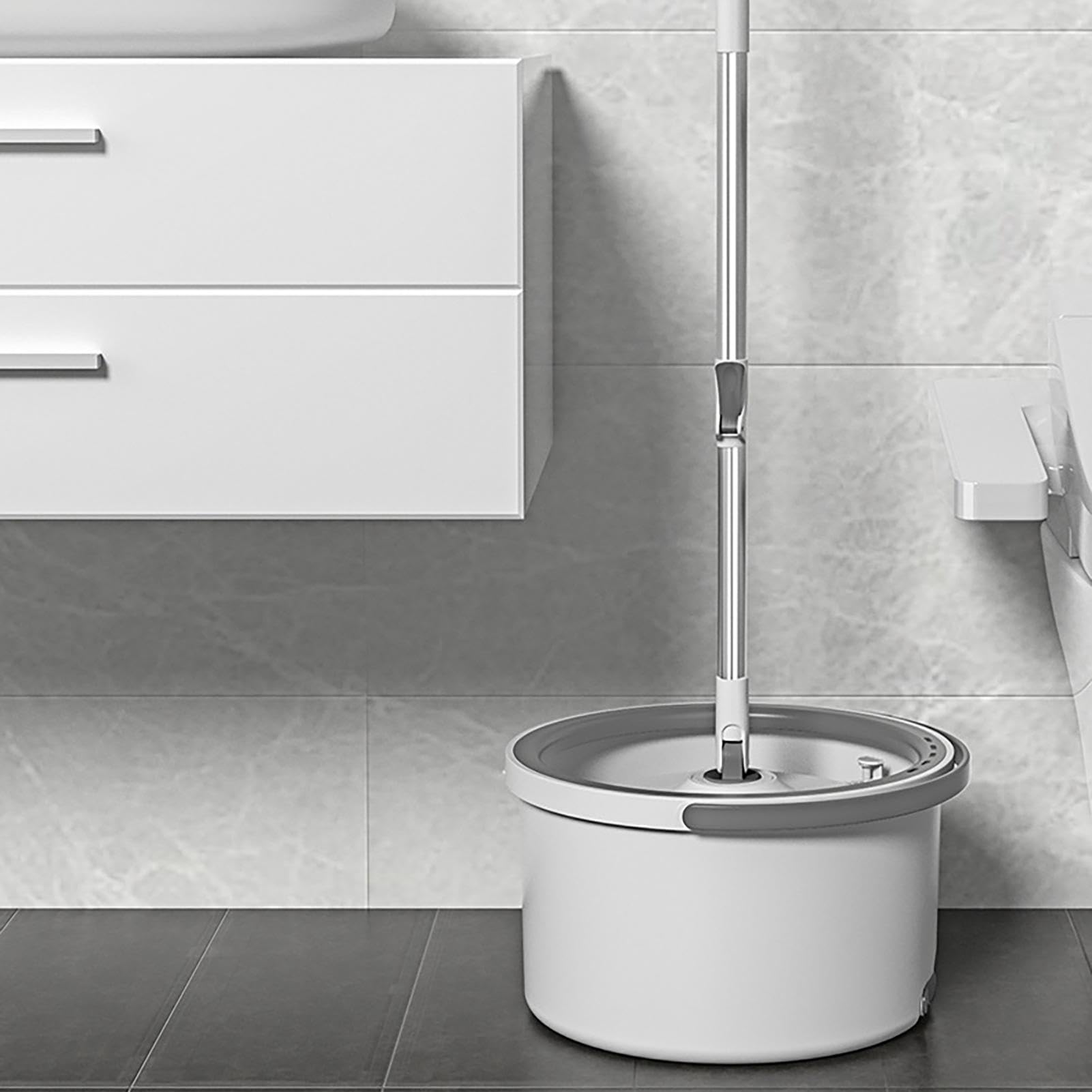 de fregona giratoria y cubo | Juego de fregona giratoria y cubo | Combo de fregona giratoria y cubo, kit de fregona giratoria y lavabo, solución de limpieza sin esfuerzo para suelos de madera
