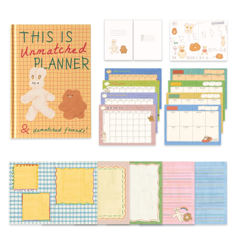 Monolike Unmatched Friends 6-Month Hardcover Diary, 05. Yellow - Academic Planner Weekly & Monthly Planner Undated โ image 1