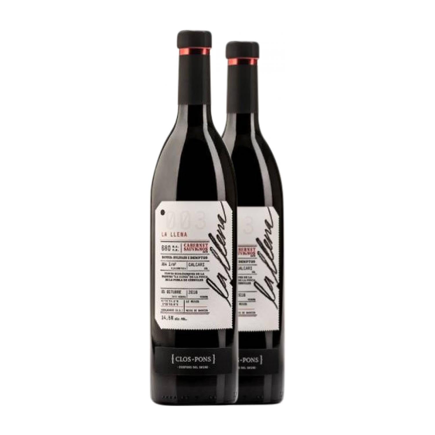 Clos Pons La Llena Cabernet Sauvignon Costers del Segre 75 cl Vino tinto (Caja de 2 Botellas de 75 cl)
