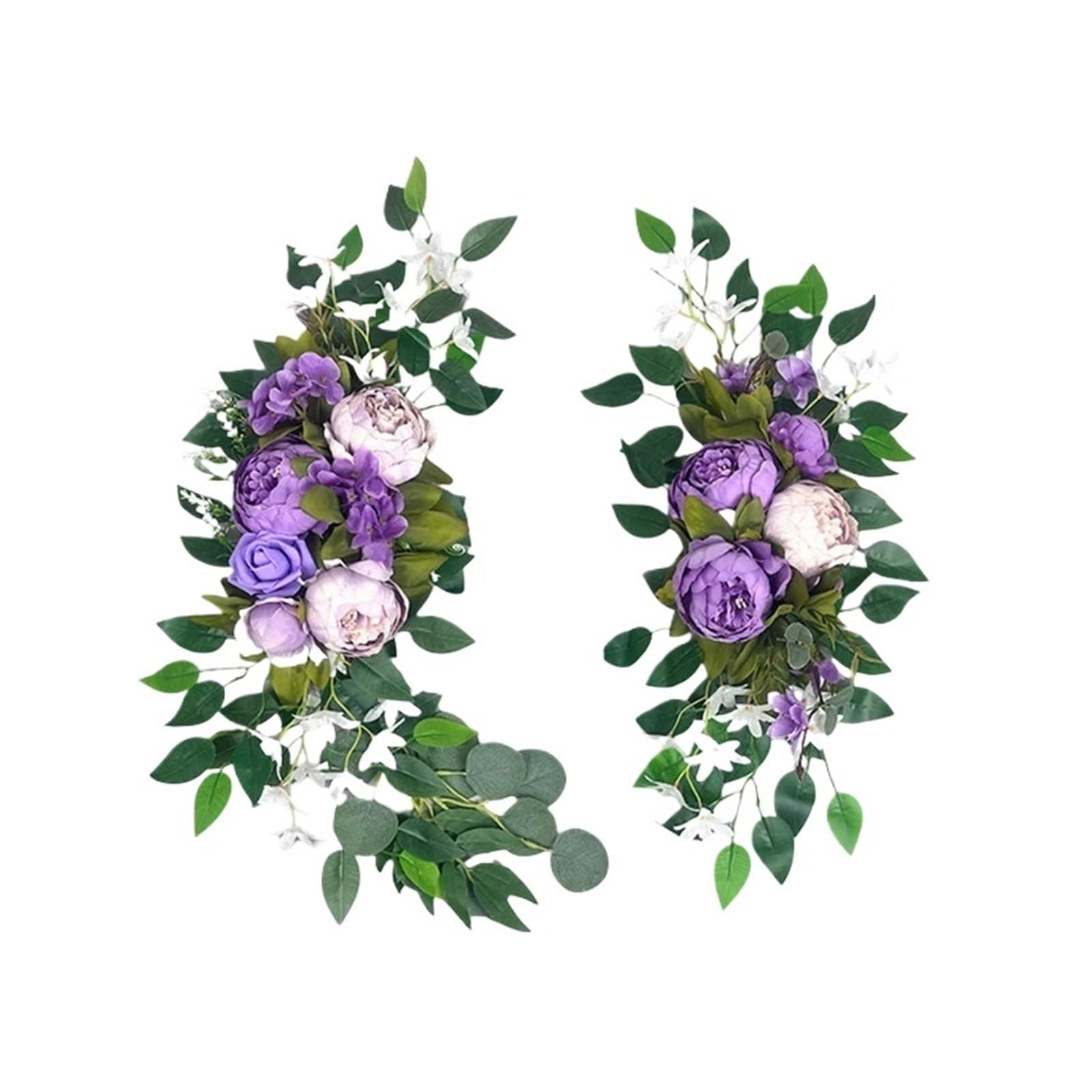 Casetlong 1set Artificial Flowers Wedding Garland Drapes For Decorations(Purple)