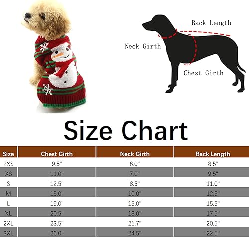 Miniatura 6 de NACOCO - Suéters para nieve para perros, con forma de muñeco de nieve, suéter para navidad o año nuevo, ropa para mascotas para perros y gatos