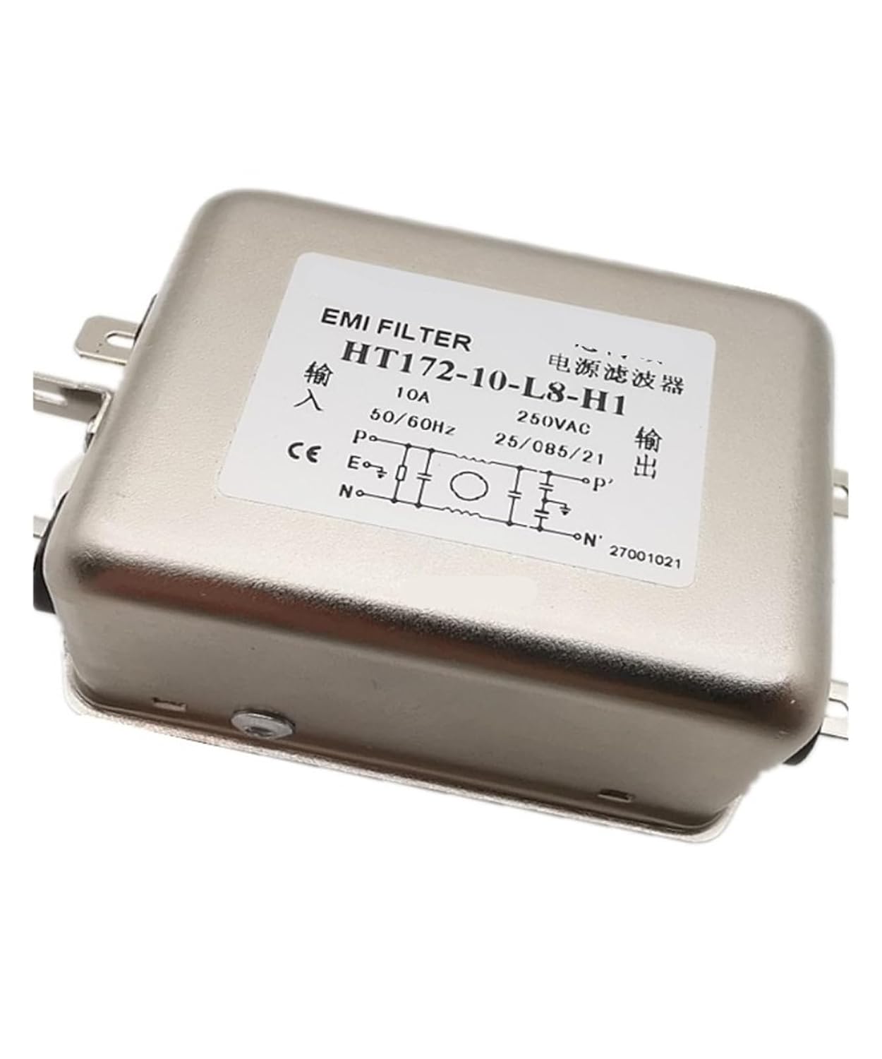 Power Filter HT127G-10-L8-H1 Single-Phase 220V 10A Anti-Interference Filter
