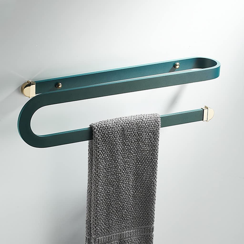 Porte-serviettes de toilette nordique bleu paon mural en aluminium