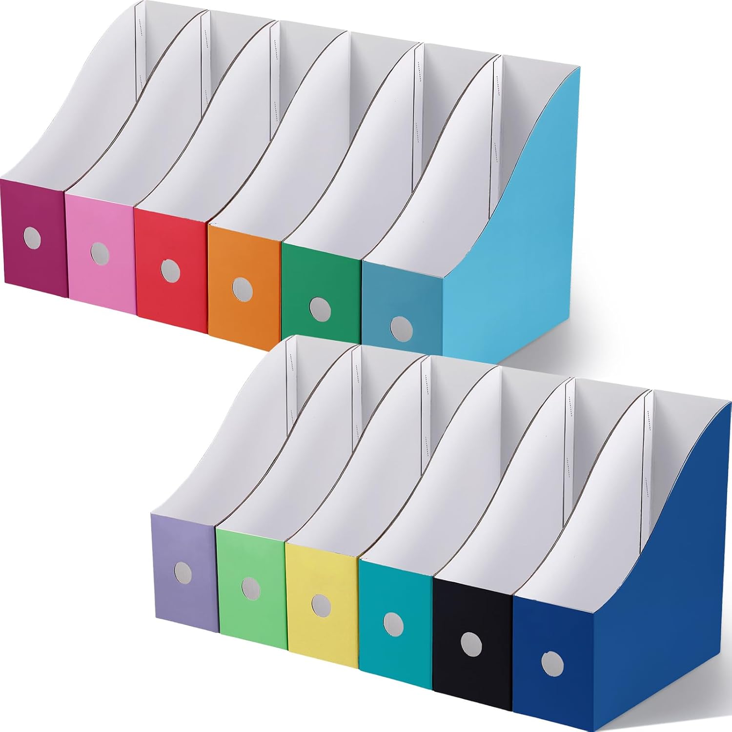 Colarr 12 Pack Cardboard Magazine Holders 12 Colors