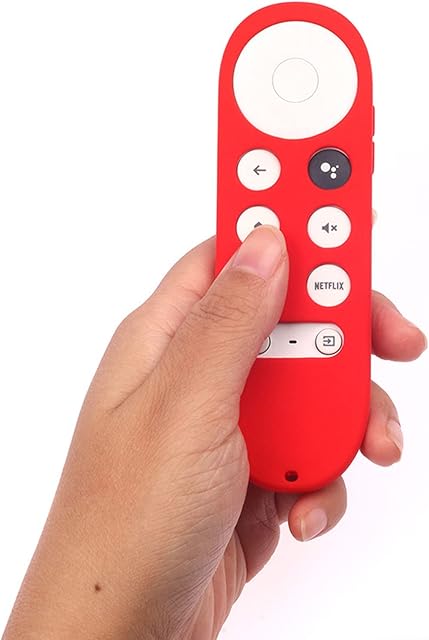 Silikonowy Pokrowiec Ochronny, Pokrowiec Ochronny na Pilota Silikonowy Pokrowiec Pasujący do Chromecasta z Pilotem Google TV(Czerwony)