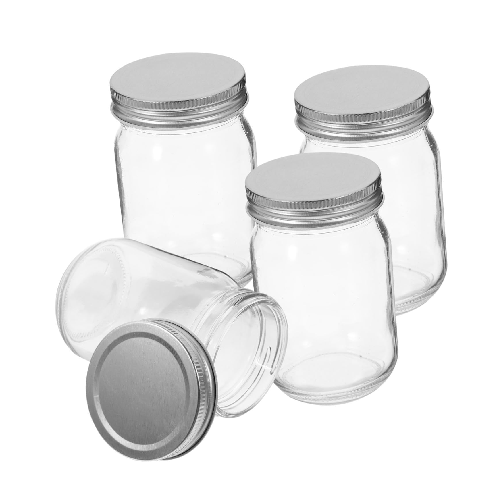 Mason Gläser 4 Stück 380ml aus Glas, Wiederverwendbar und Verschlossen
