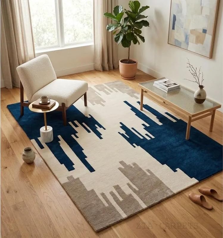 Image of zia carpets Hand Tufted Woollen Modern Collection Bedroom & Living Room Carpet Size 10 X 14 Feet