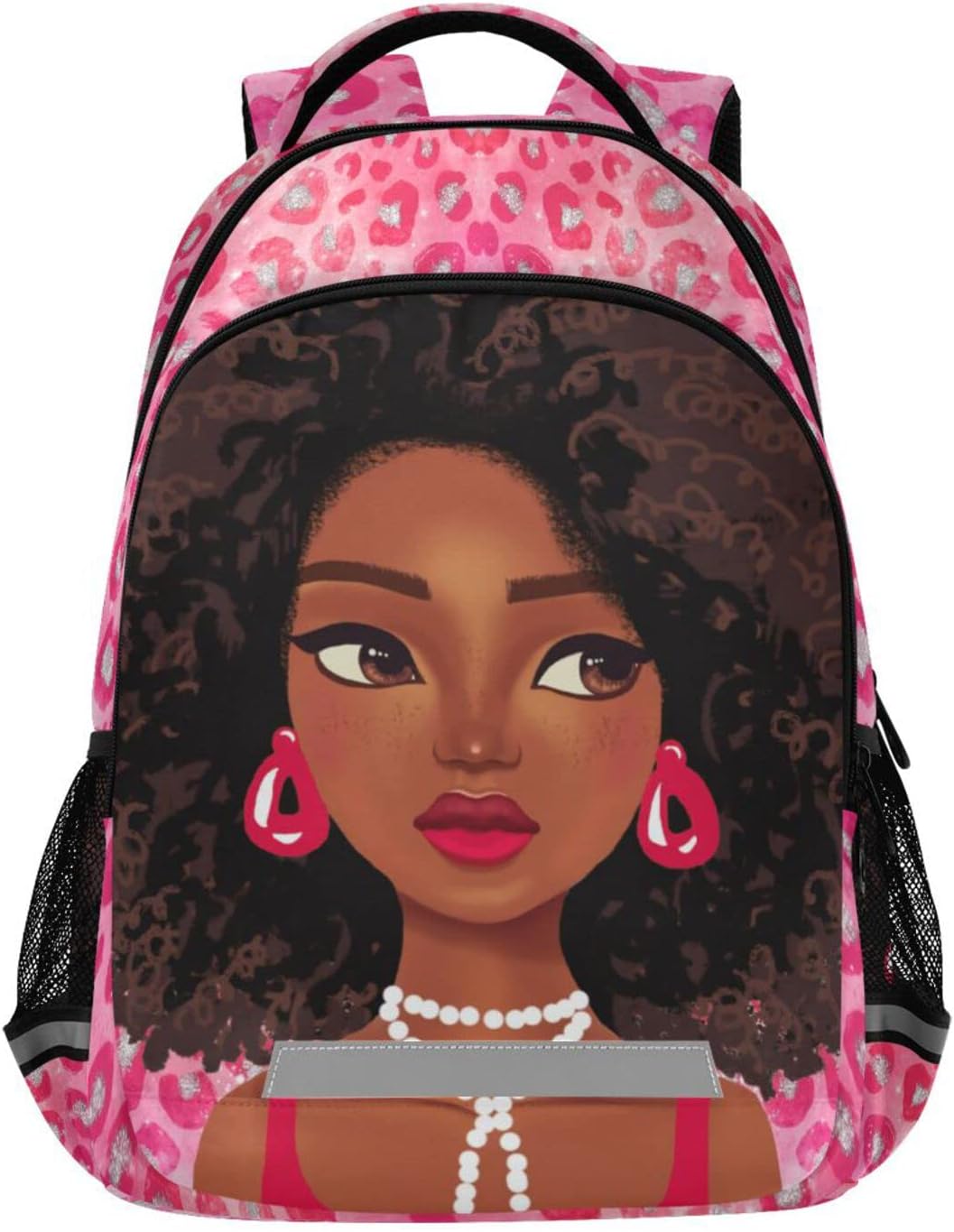 African American Black Girl Woman Backpack Kids Elementary School Bookbag Travel