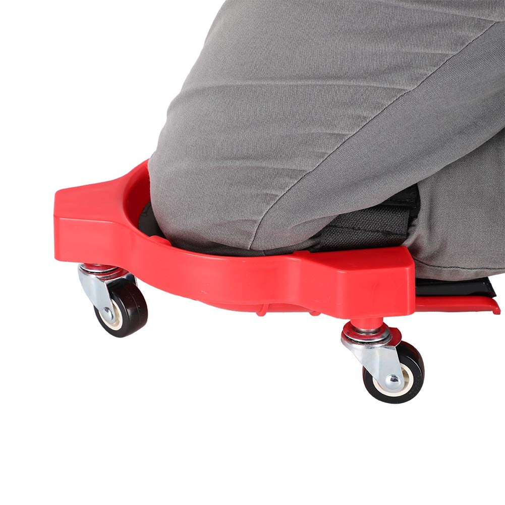Rodilleras Deslizantes Multifuncionales que Ahorran Trabajo Almohadilla de Rodillas para Carpintería con Rueda Universal, con Rueda Universal Ajustable, para Uso en Interiores Y Exteriores(rojo)