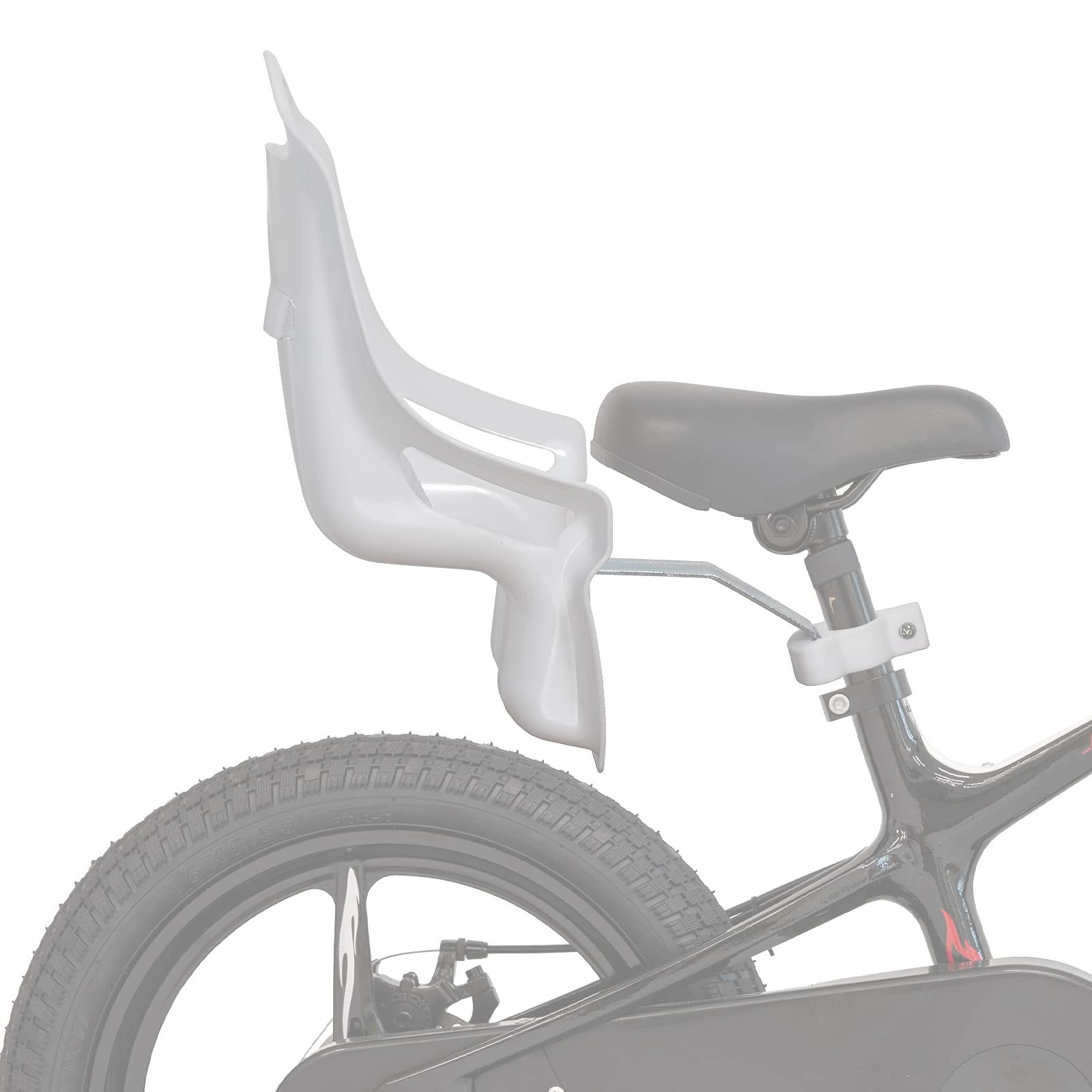 Lena 61160 rower dziecięcy, siedzisko dla lalek z naklejką, DIY dla dziewczynek, akcesoria rowerowe dla lalek, kolor biały