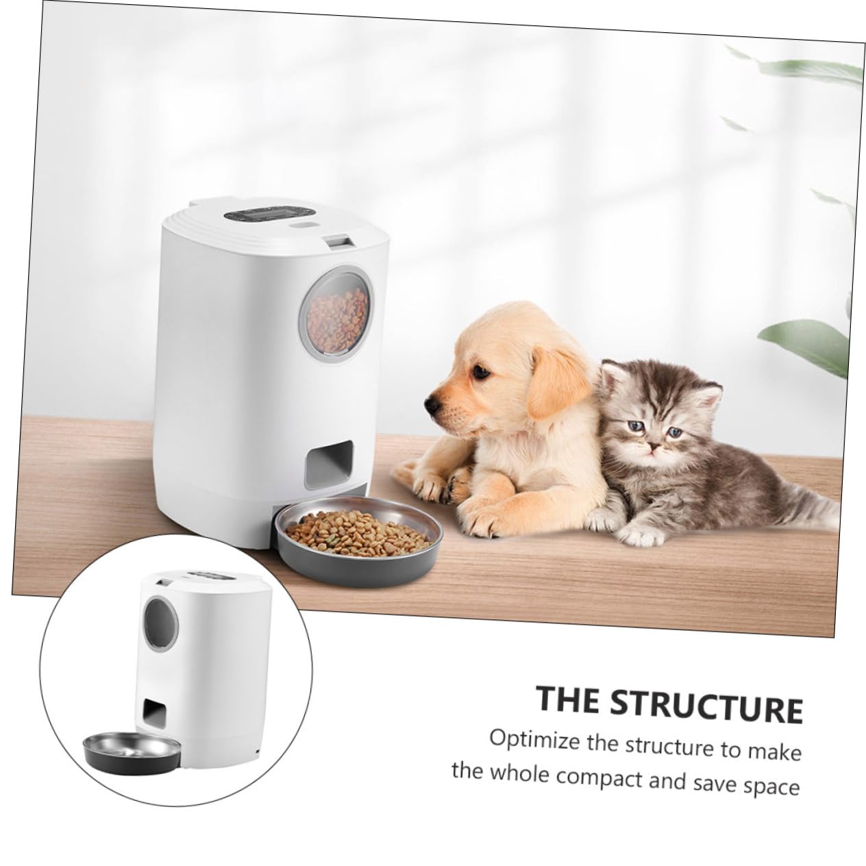 Ipetboom Mangiatoia Automatica Per Cani E Gatti Da 4 5 L Con Timer Ciotola Per Alimenti Di Capacità Design Compatto in Abs