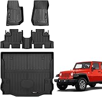 Vista 23 de Alfombrillas y forro de maletero de carga para Jeep Wrangler JL de 2 puertas 2018-2025 2026 para todo tipo de clima para accesorios de Jeep Wrangler