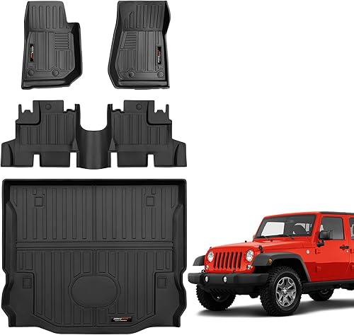 Miniatura 23 de Alfombrillas y forro de maletero de carga para Jeep Wrangler JL de 2 puertas 2018-2025 2026 para todo tipo de clima para accesorios de Jeep Wrangler