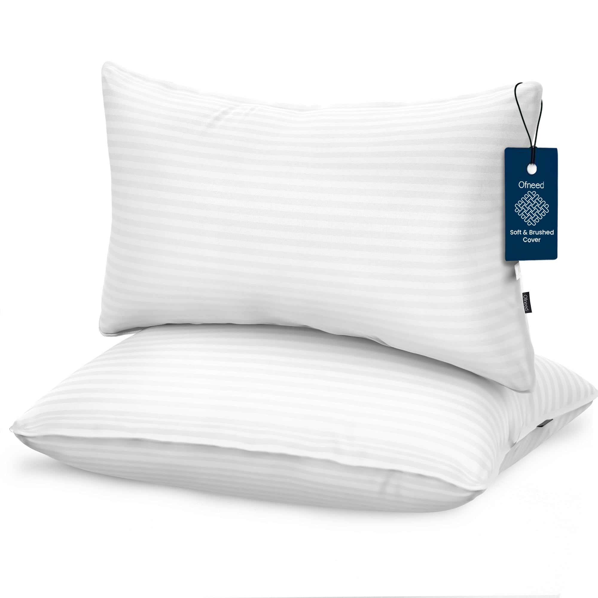 King Size Pillows Set of 2 Down Alternative – Soft & Fluffy King Pillow with Soft & Brushed Cover, Hotel Quality Pillows for Bed, Perfect Bed Pillows for Side and Back Sleepers, Size 20"x36"