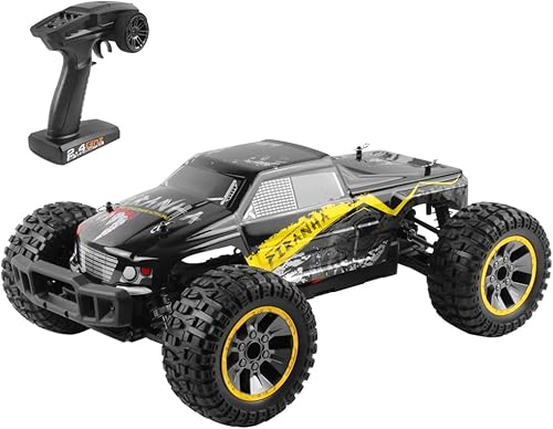 STSEEACE Coche de control remoto de alta velocidad a escala 110 2.4 Ghz Radio rápido 29.8 mih 4WD todoterreno camiones de control remoto, autos RC