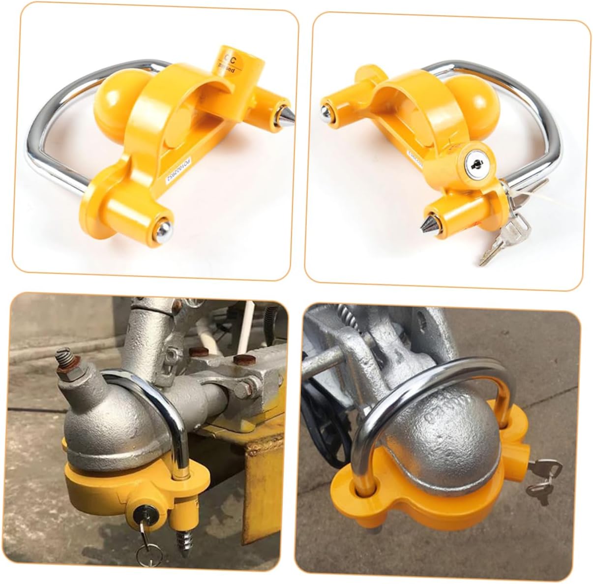 PRETYZOOM Trailer Hitch Lock -Theft Coupler Lock for Rvs Boats and Trailers Flexible Design for Secure Towing Key Locking System for Enhanced Security