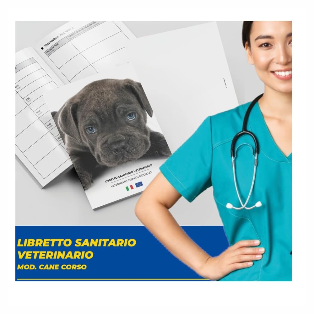 LIBRETTO SANITARIO VETERINARIO 15X21 CM - Cane Corso - ideale per i nostri amici a 4 zampe (50)
