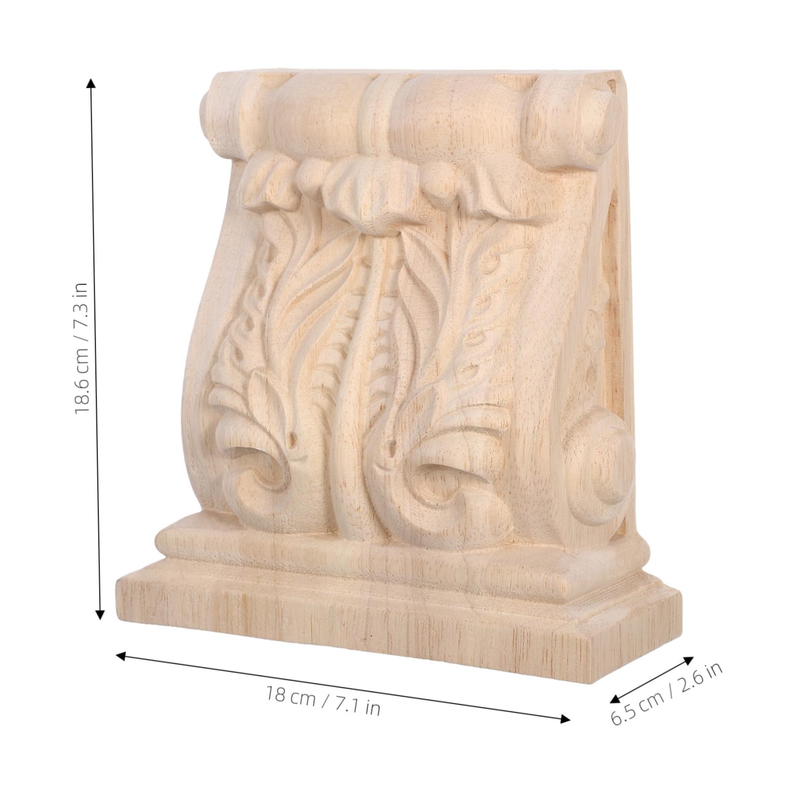 HOMSFOU Handgeschnitzte Konsolen Massivholz Vintage Regalträger Dekorative Eckapplikationen für Landhausmöbel Robuste Wandhalterungen mit Eleganter Holzmaserung