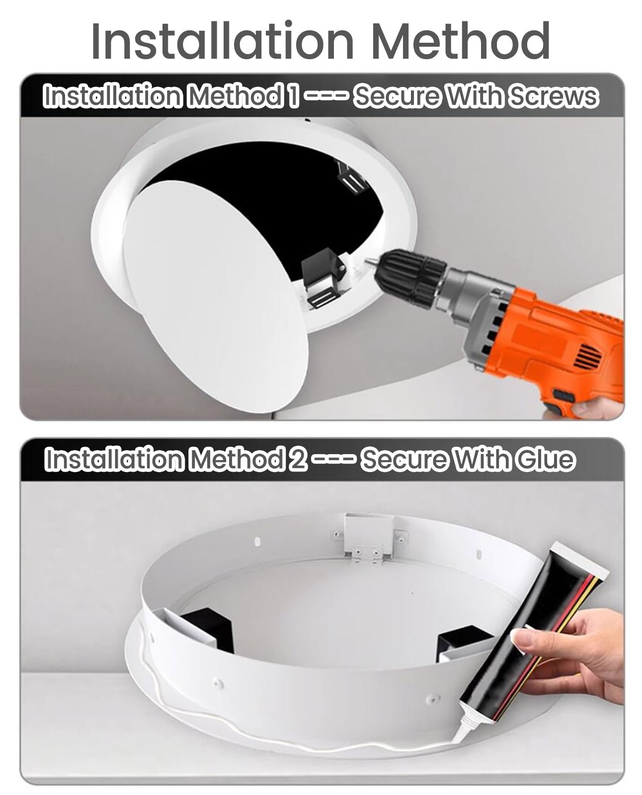 Copertura per portello di ispezione con apertura a scatto, con piastra zincata per una facile manutenzione, copertura per fori da parete per accesso e riparazione rapidi, ideale per uso domestico e