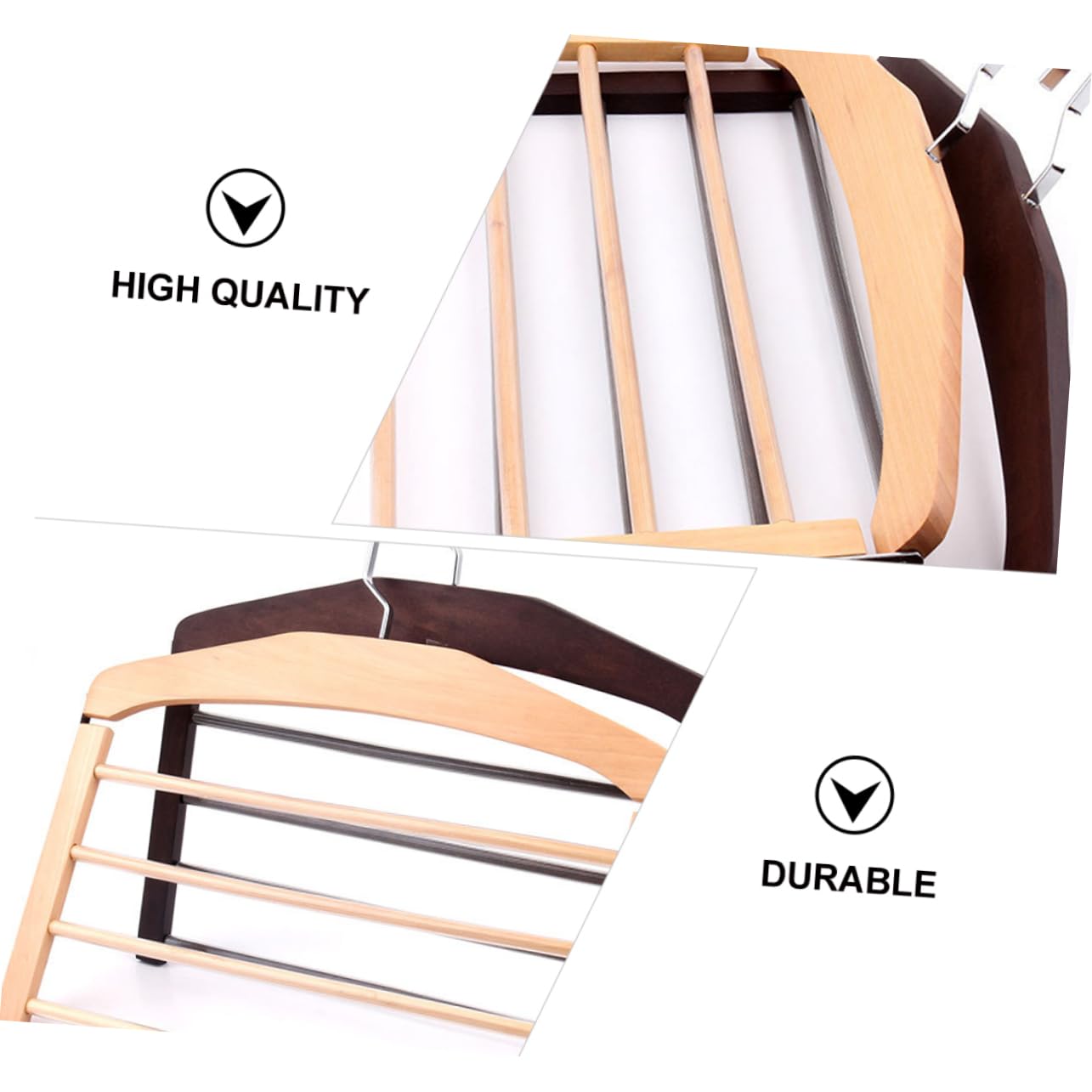 ULTECHNOVO 4 Piezas Perchas de Madera Multifuncionales Antideslizantes para Pantalones y Ropa Multi Plegables para Secado y Organización Ganchos Giratorios Flexibles para Armario