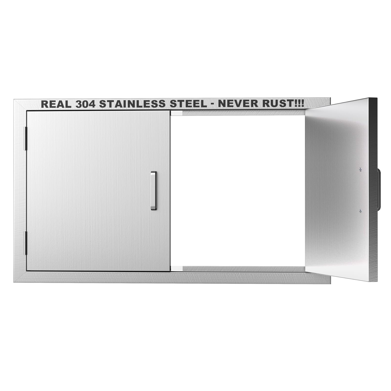 Outdoor Kitchen Door 36" W x 21" H-304 Stainless Steel Never Rust Cabinet Door-Double Layer-BBQ Access Doors-Weatherproof GrillDoor-Flush Mount BBQ Island Doors-MetalDoor for Outdoor Indoor Kitchen โ image 1