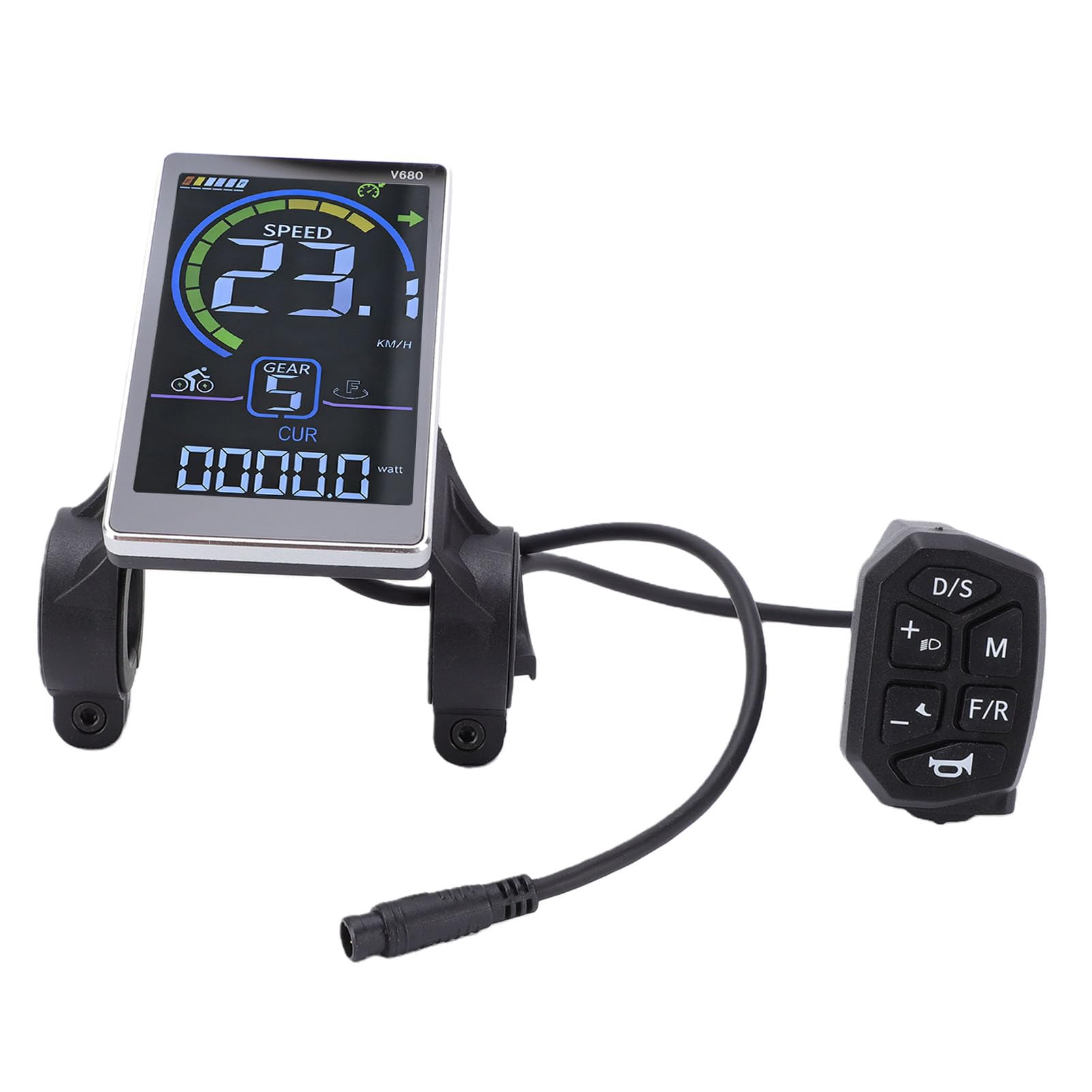 Elektrofahrrad-LCD-Display für Roller, Panel mit 6-poligem Anschluss, Kompatibel mit UART-Protokoll, 31,8 Mm oder 22,2 Mm Montageöffnung