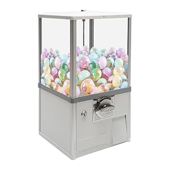 Store Bulk Vending Machine, Vintage Style Candy Gumball Machine, Commercial Candy Gumball Machine, Big Capsule Vending Machine White for Game Retail Stores White