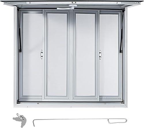 VEVOR Ventana de concesión, 36 x 36 pulgadas, ventana de servicio de camión de alimentos de aleación de aluminio con 4 ventanas corredizas