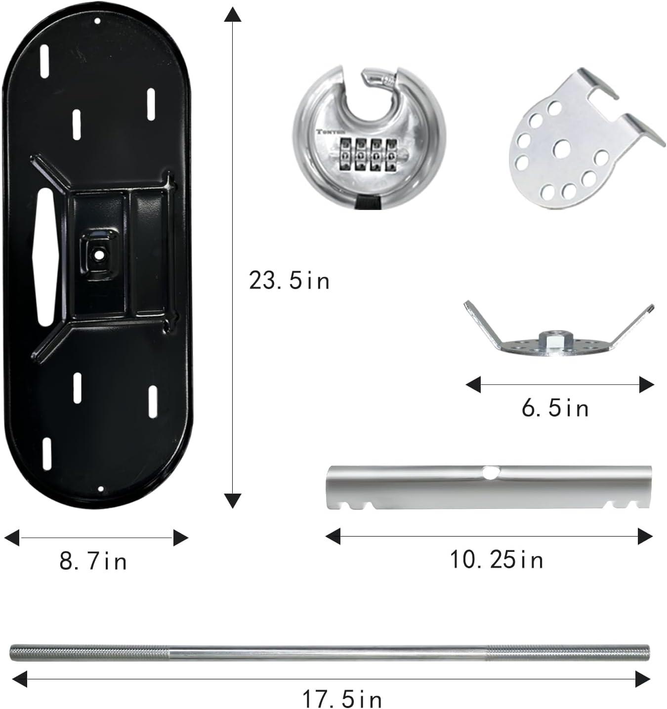 RV Dual Propane Tank Mounting Rack with Locking Device for 20lbs Tanks for Travel Trailer Hitch Frame, Black-Lock
