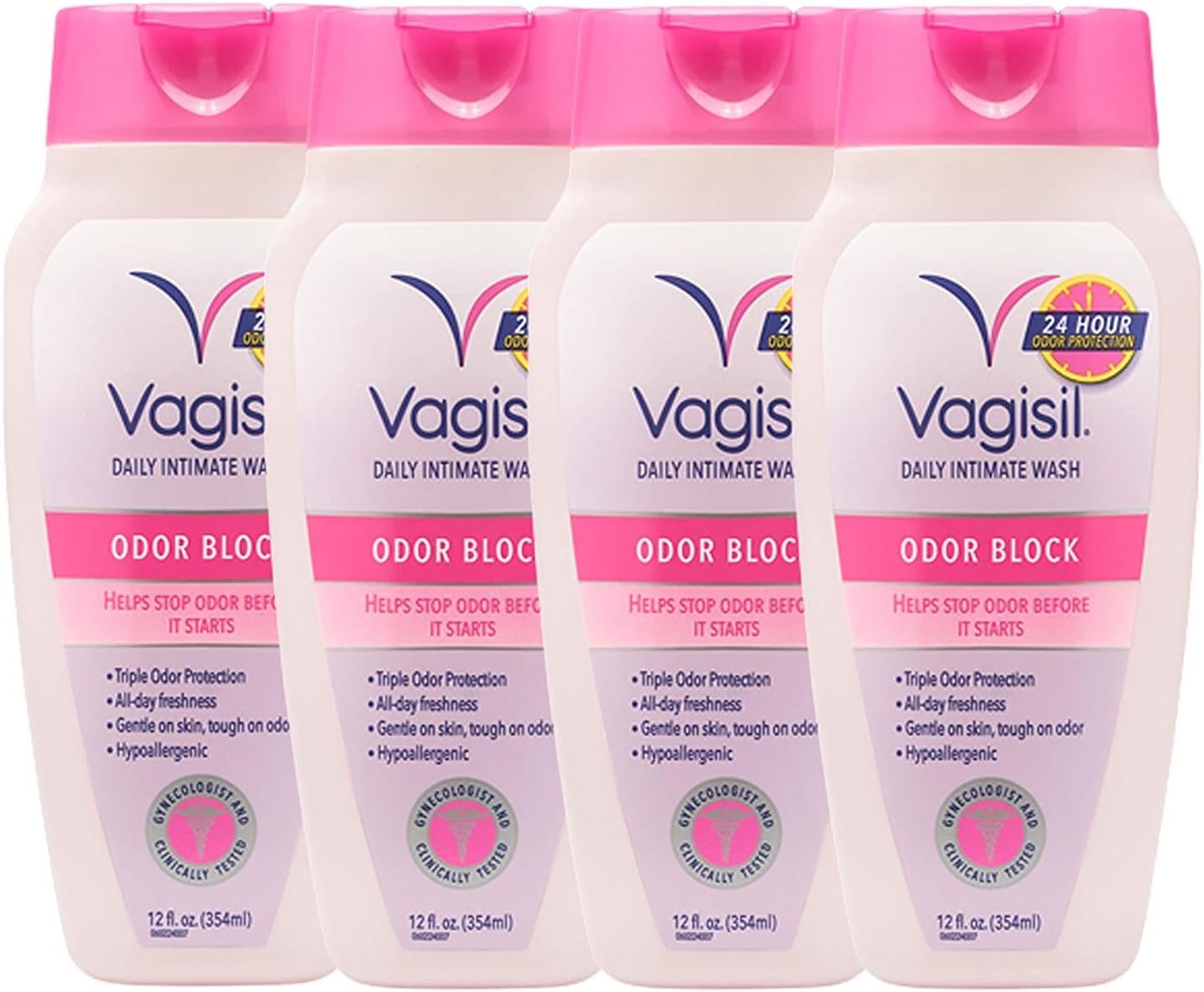 Odor Block Daily Intimate Vaginal Wash 12 oz (Pack of 4)