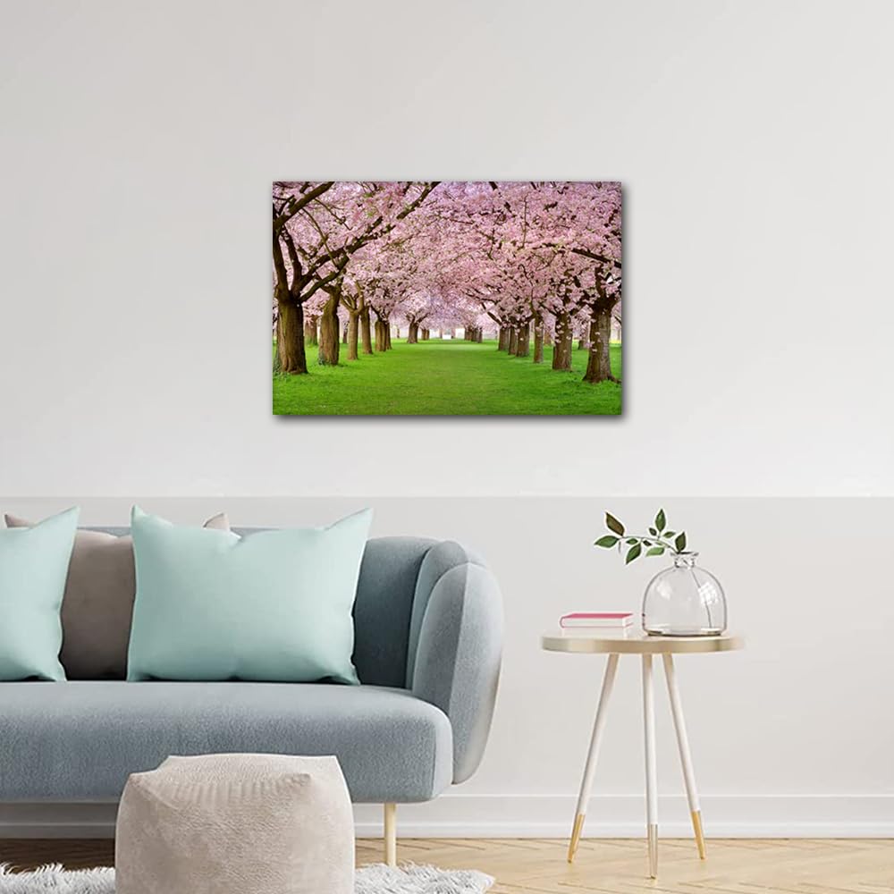 Bedroom Wall Decor Cherry Blossom Wall Art Outdoor Natural Landscape Contemporary Home Decor Wall Decorations for Living Room Bedroom Decor Artwork Framed Ready to Hang (24" Wx16 H) - Image 4
