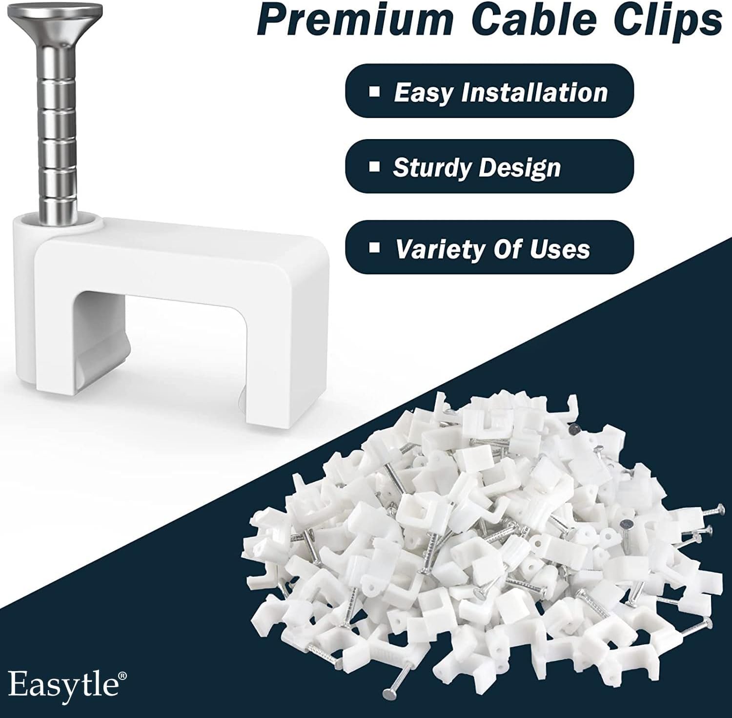 Cable Clips Nail in Cable Clips 8mm Flat Ethernet Cable Wall Clips Cable