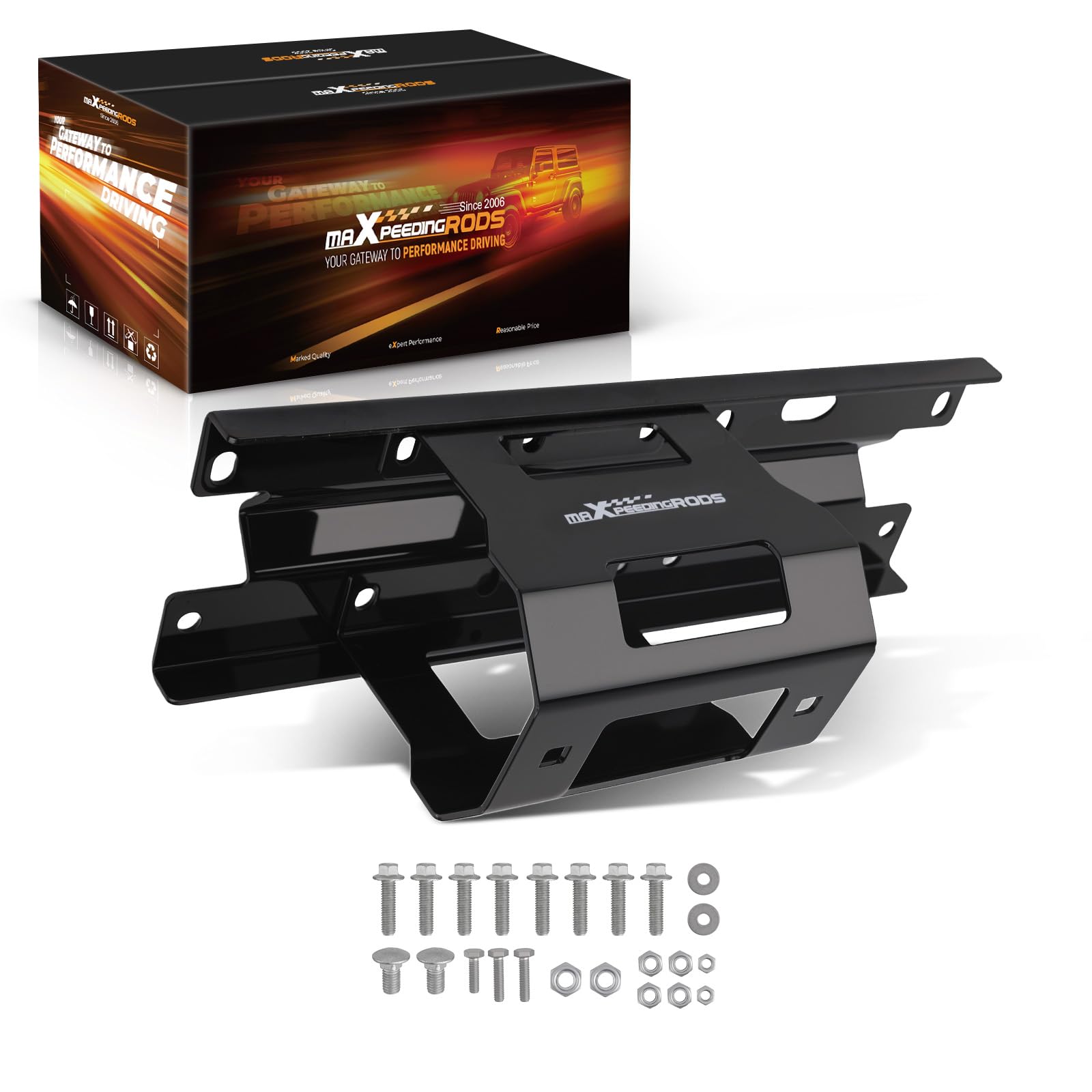 maXpeedingrods Kit di montaggio per verricello Polaris Sportsman 400 450 500 800 2005-2010 ATV staffa piastra di traino
