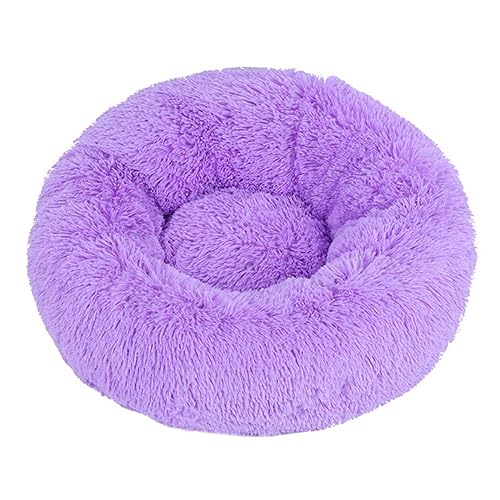Lukery Cama de Perro de Felpa Suave y cálida Donut Cama para Redonda Gato Lavable a máquina Cama para Dormir…