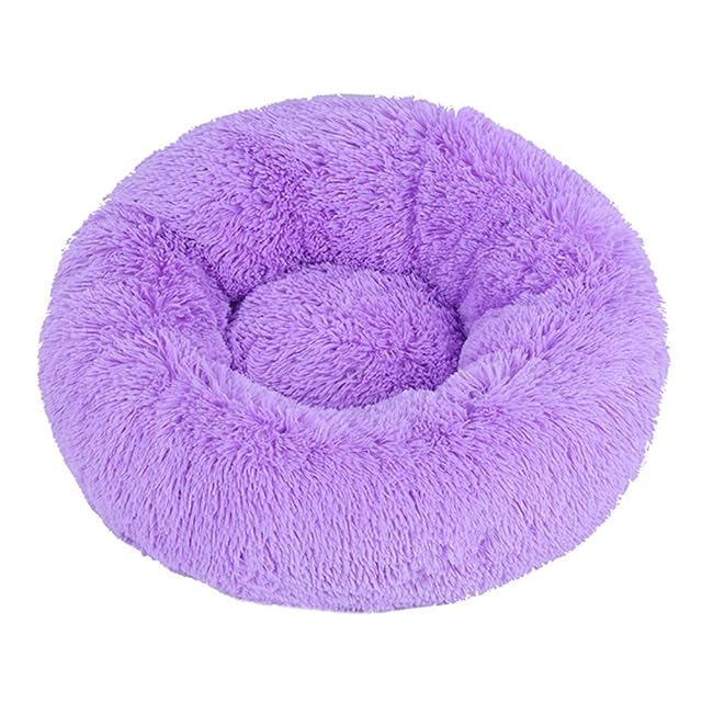 Lukery Cama de Perro de Felpa Suave y cálida Donut Cama para Redonda Gato Lavable a máquina Cama para Dormir…
