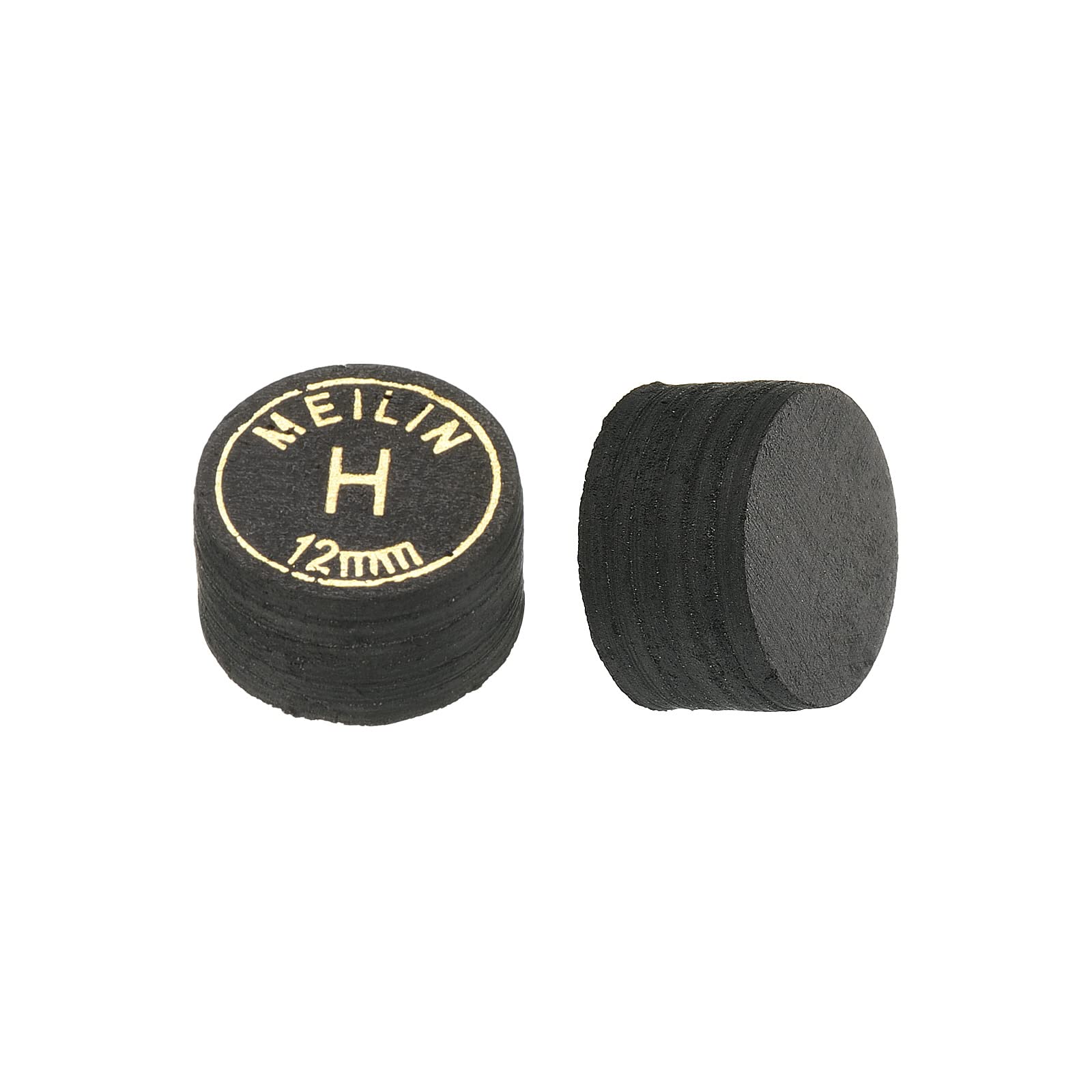PATIKIL 12mm Pool Cue Tips, 2 Pack Hard Multiple Layer Pool Billiard Cue Tips Laminated Glue-on Snooker Stick Tip Billiard Accessories, Black