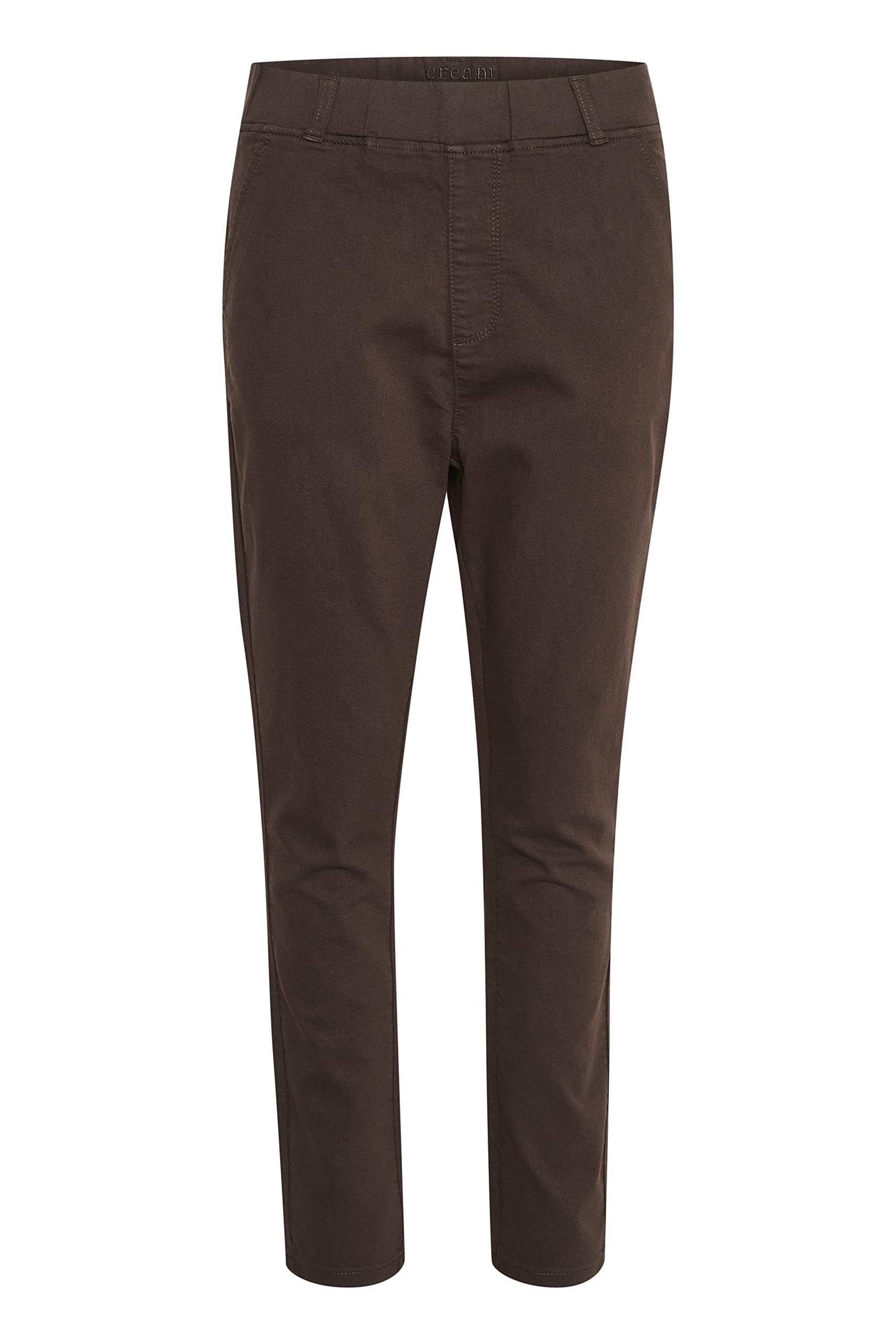 Pantalones casuales para mujer tipo leggings cargo slim fit y largo cropped crema 4