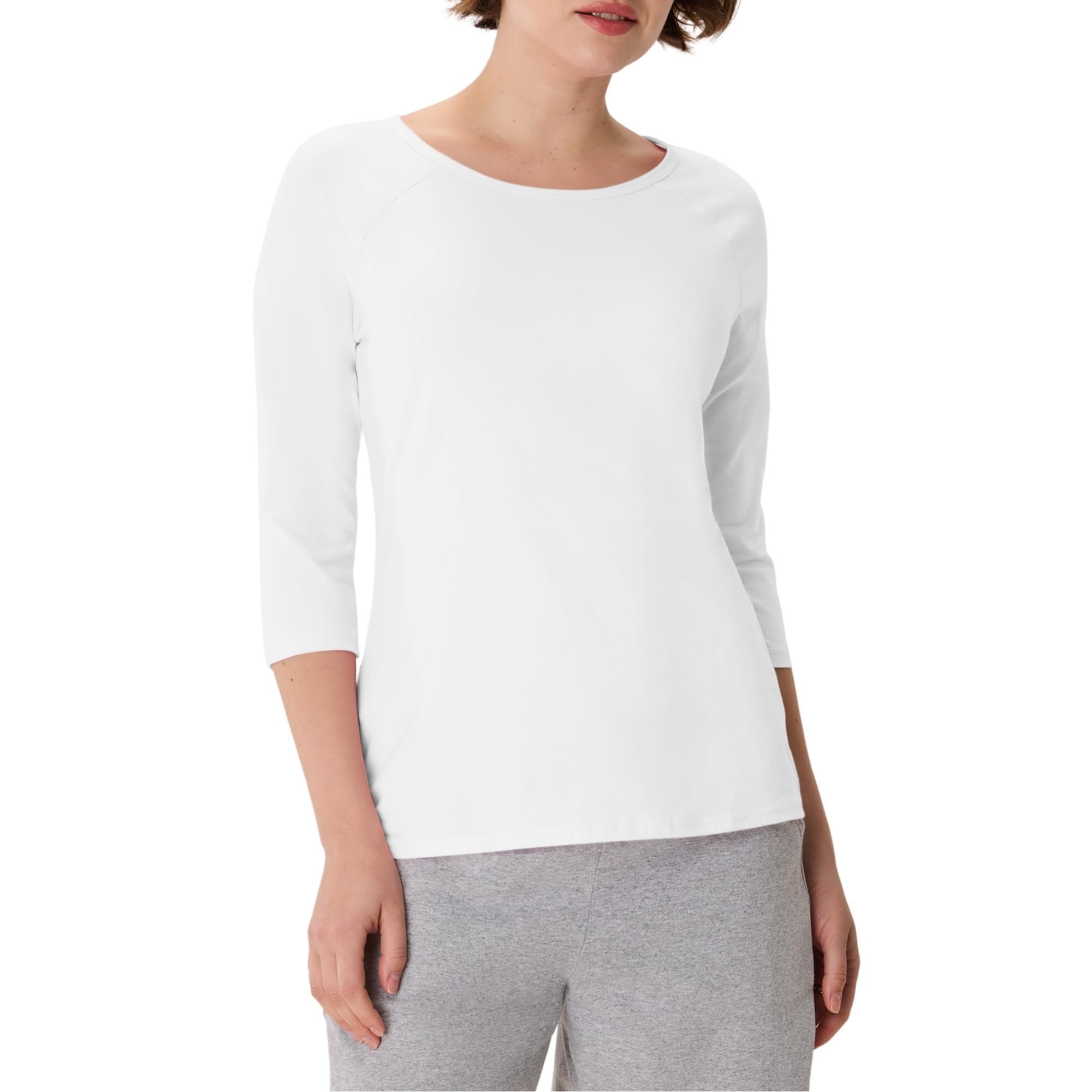 Women's Raglan Sleeve Stretch Cotton Crewneck Tee