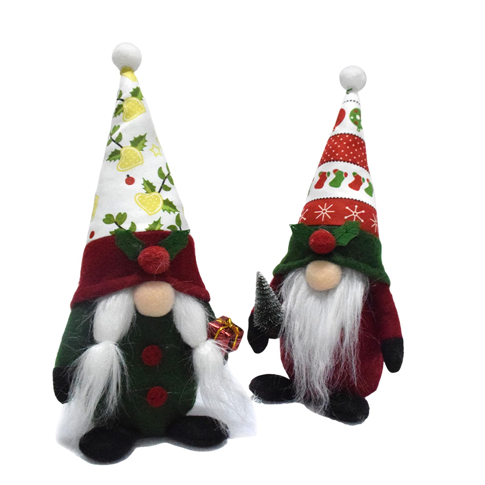 Hsioluted Of 2 Seasonal Gnomes Dolls Ornament Christmas Decoration for Home and Festival Tabletop Decoration Santa Figurine