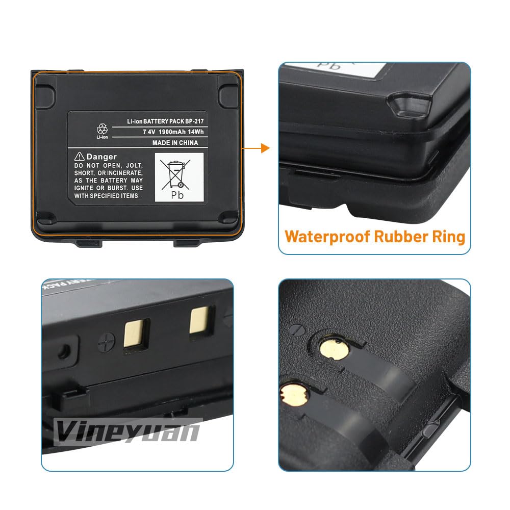 7,4 V 1900 mAh BP-217 BP-217Li Wymienna bateria do IC-80AD IC-91A IC-91AD IC-E80D IC-E90 IC-E91 IC-T90 IC-T90A IC-T90E IC-T91 ID-91 Radiowy akumulator litowo-jonowy