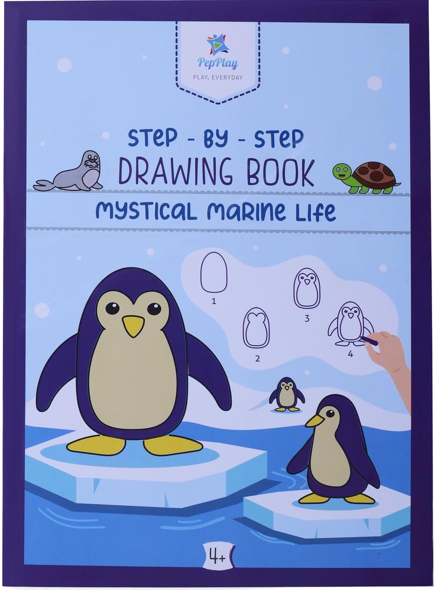 PepPlay Step by Step Drawing Book Mystical Marine Life - Essential Skills, Building Activities, Coloring, Educational Sketch Books Gift for Kids, Students, Artists (4 to 10 Years) [Paperback] PepPlay